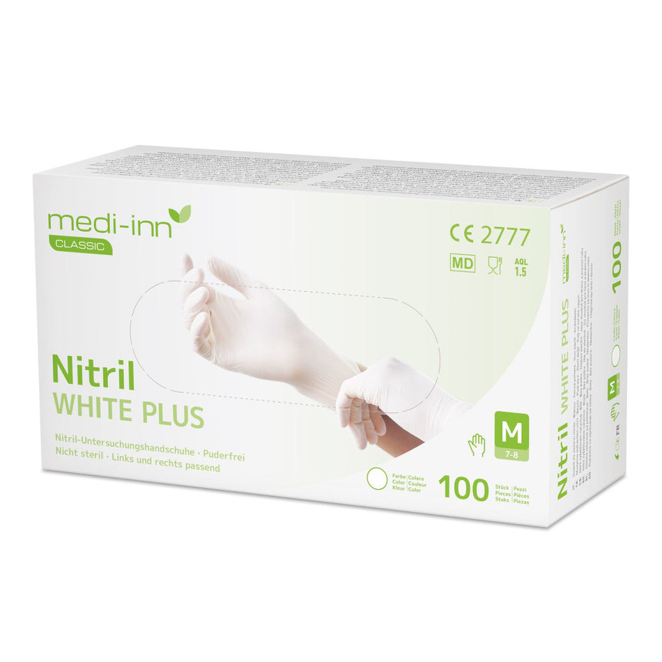 Medi-Inn Nitril White Plus Einmalhandschuhe weiß puderfrei N17322