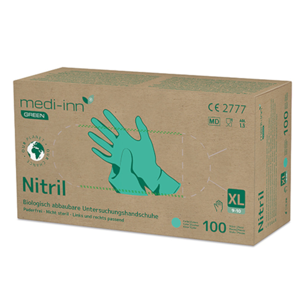 biologisch abbaubare handschuhe Medi-Inn GREEN Nitril Einmalhandschuhe, grün, biologisch abbaubar