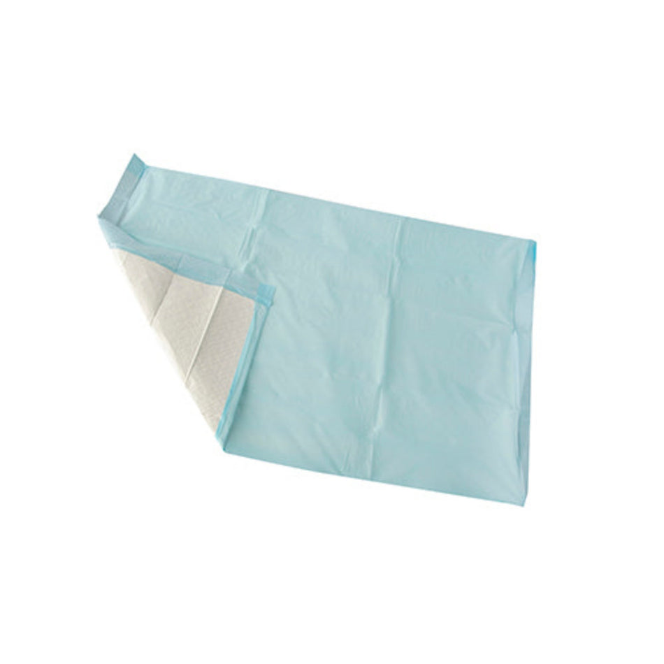 Alt-Text: Bild eines Pakets von medi-inn Krankenunterlagen, 40 x 60 cm, 4-lagig. Die Unterlagen sind in einem transparenten Abbildung umwickelt, auf dem die Produktinformationen deutlich sichtbar sind. Die Verpackung hebt die verschiedenen Schichten der Unterlagen hervor, die für maximale Saugfähigkeit und Schutz konzipiert sind. Die Unterlagen sind farblich neutral und verleihen einen Eindruck von Hygiene und Funktionalität. Im Hintergrund ist ein einfacher, weißer Untergrund zu sehen.