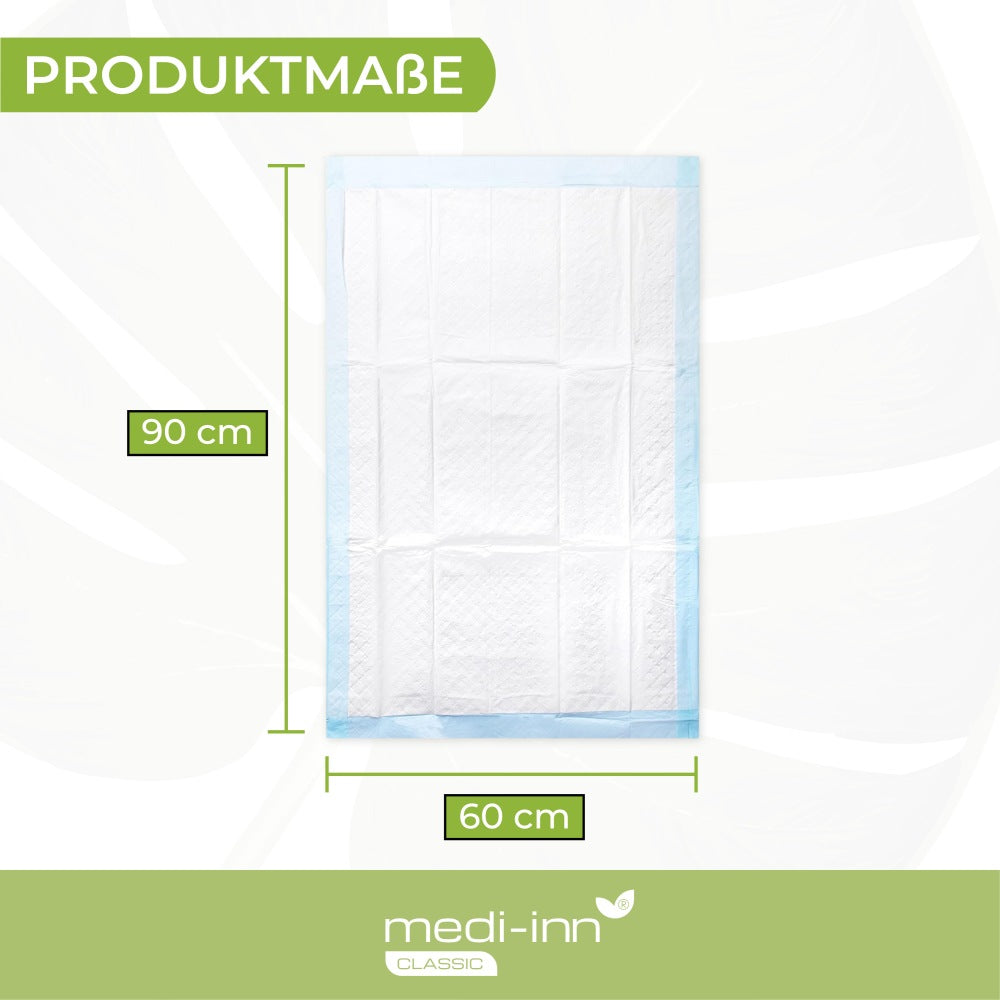 Medi-Inn Einmalunterlage Krankenunterlagen 60x90 cm – 4-lagig, blau-weiß, hygienischer Schutz