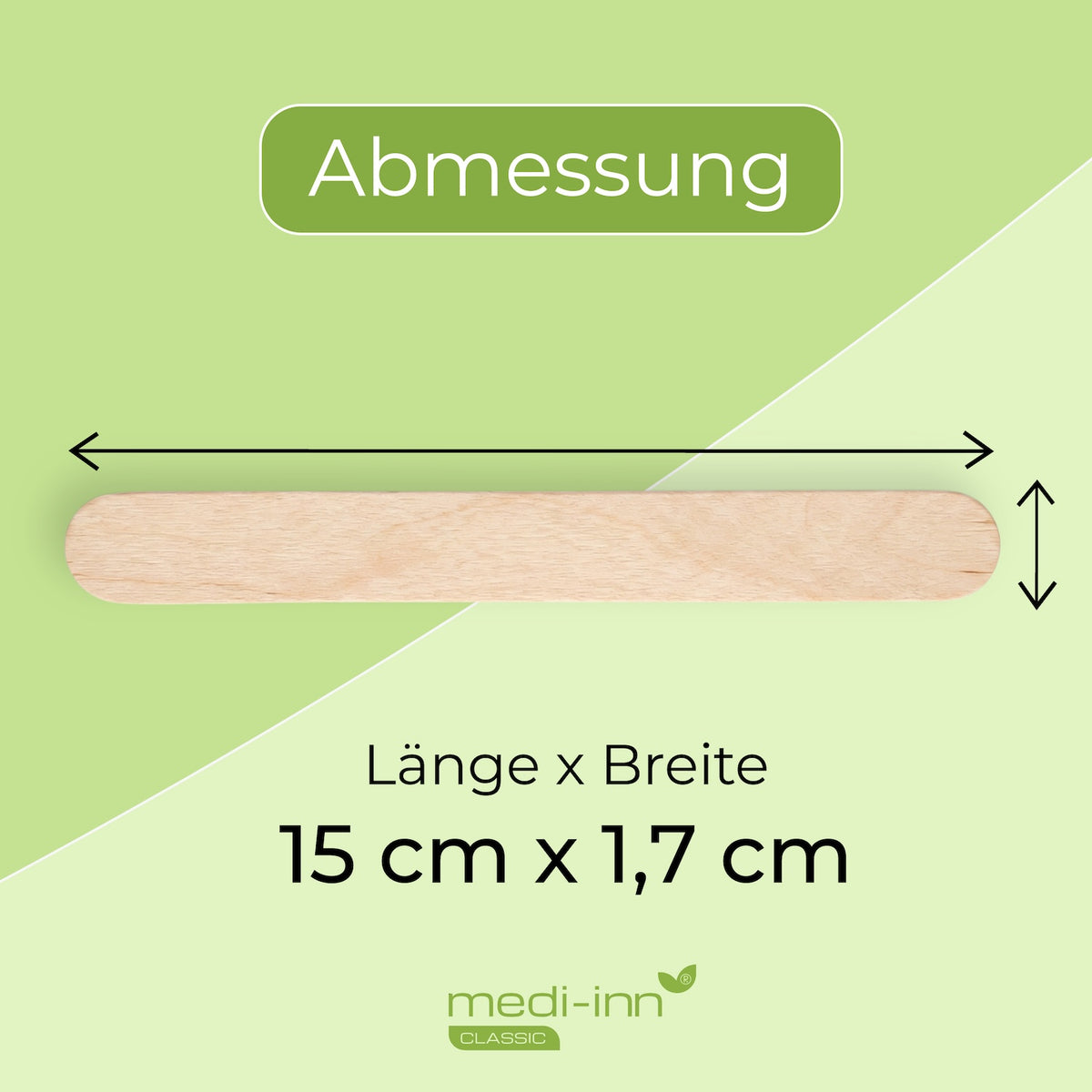 Abmessung des Holzmundspatels: 15 cm x 1,7 cm