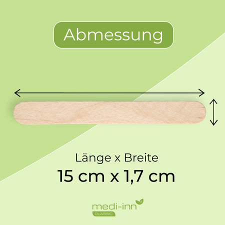Abmessung des Holzmundspatels: 15 cm x 1,7 cm