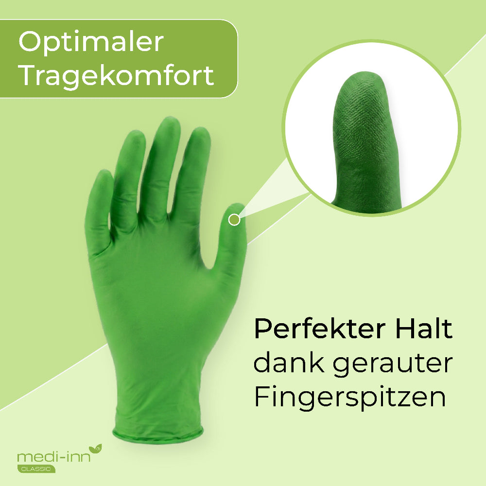 Hinweis: Optimaler Tragekomfort, Perfekter Halt dank gerauter Fingerspitzen.