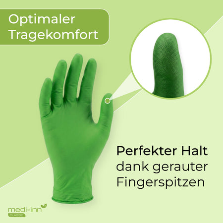 Hinweis: Optimaler Tragekomfort, Perfekter Halt dank gerauter Fingerspitzen.