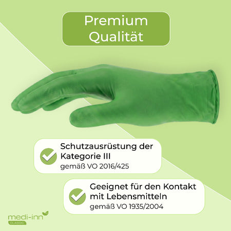 Premium Qualität, Schutzausrüstung der Kategorie 3, Geeignet für den Kontakt mit Lebensmitteln
