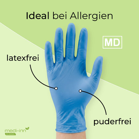 Hinweis: Ideal bei Allergien, latexfrei, puderfrei.