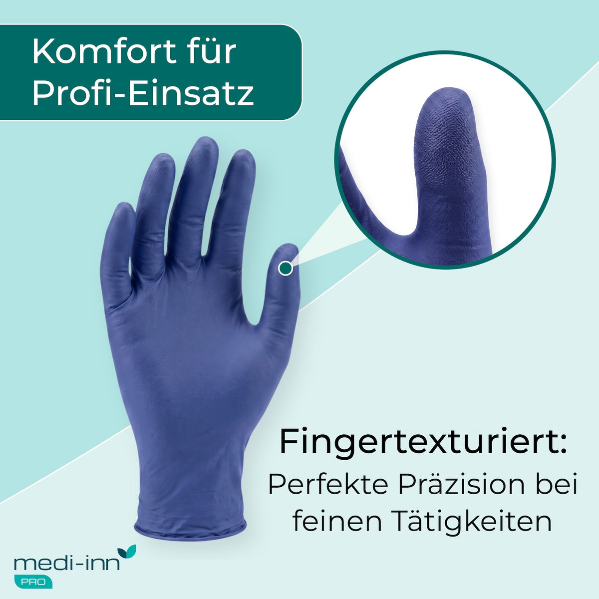 Komfort für Profi-Einsatz, Fingertexturiert: Effekte Präzision bei feinen Tätigkeiten