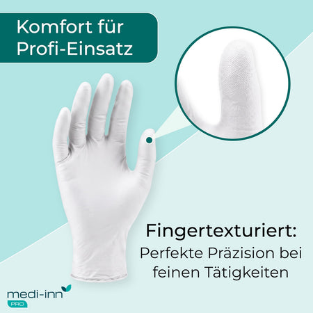 Komfort für Profi-Einsatz, Fingertexturiert: Effekte Präzision bei feinen Tätigkeiten