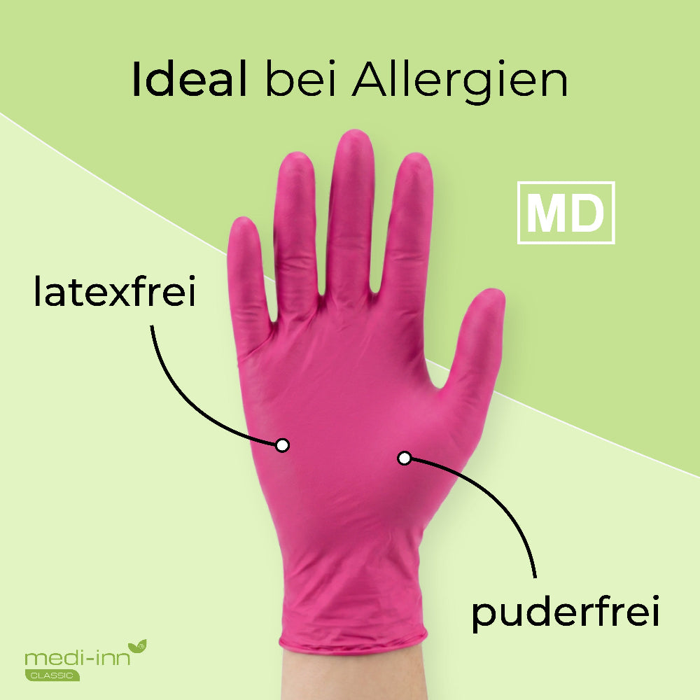 Hinweis: Ideal bei Allergien, latexfrei, puderfrei.