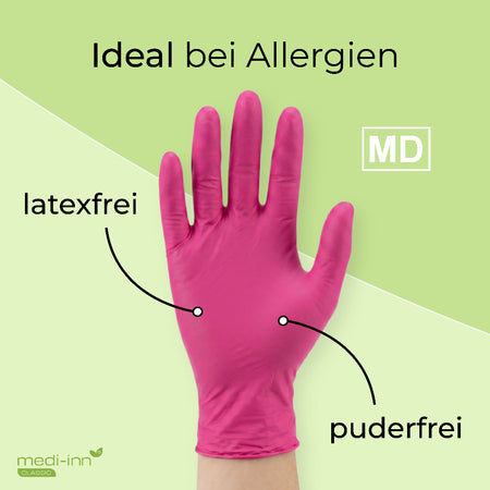 Hinweis: Ideal bei Allergien, latexfrei, puderfrei.