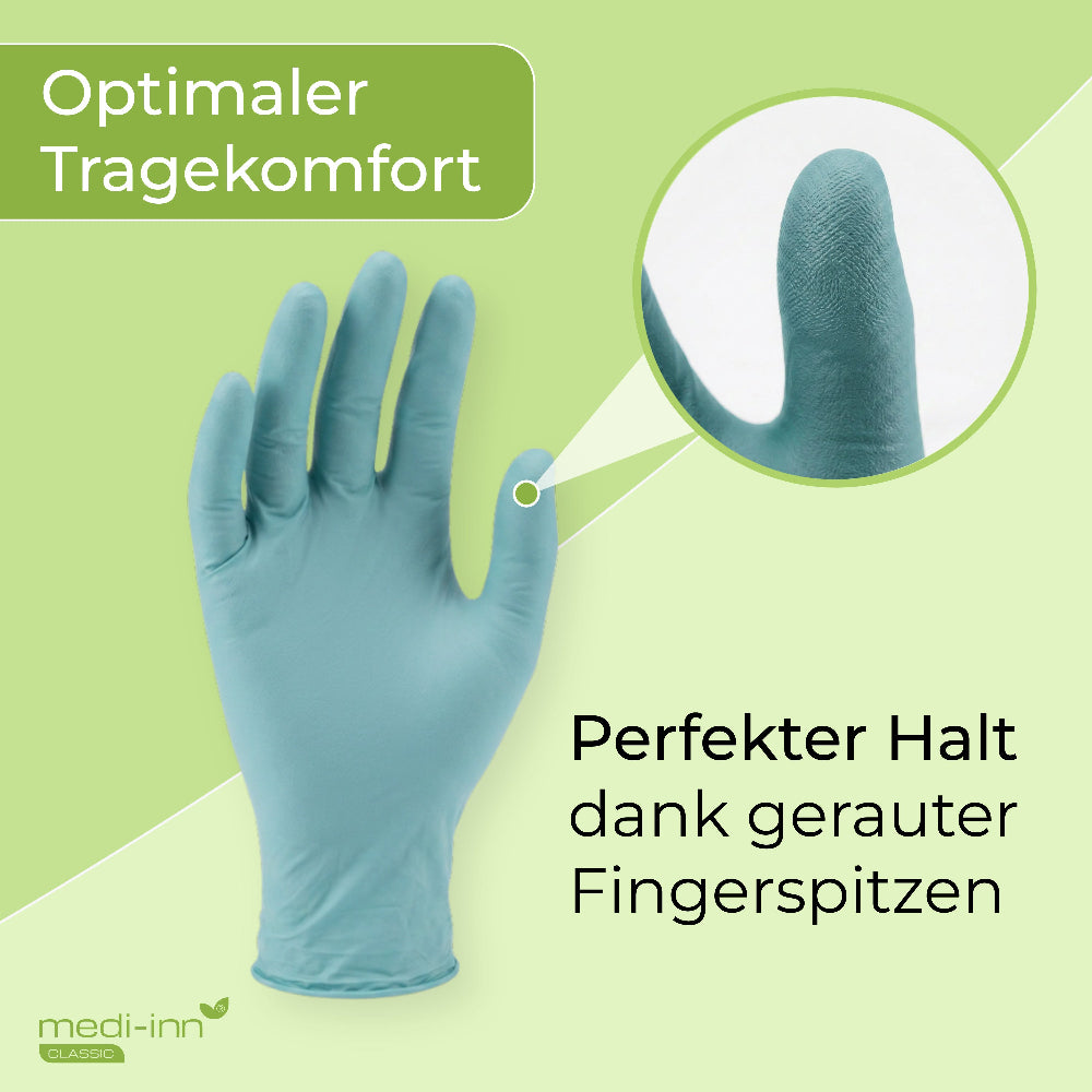Hinweis: Optimaler Tragekomfort, Perfekter Halt dank gerauter Fingerspitzen.