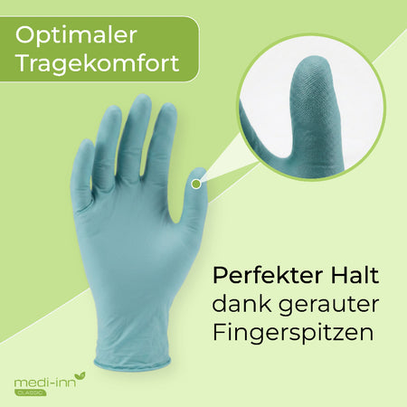 Hinweis: Optimaler Tragekomfort, Perfekter Halt dank gerauter Fingerspitzen.