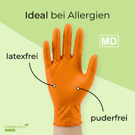 Hinweis: Ideal bei Allergien, latexfrei, puderfrei.