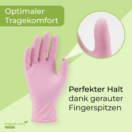 Hinweis: Optimaler Tragekomfort, Perfekter Halt dank gerauter Fingerspitzen.