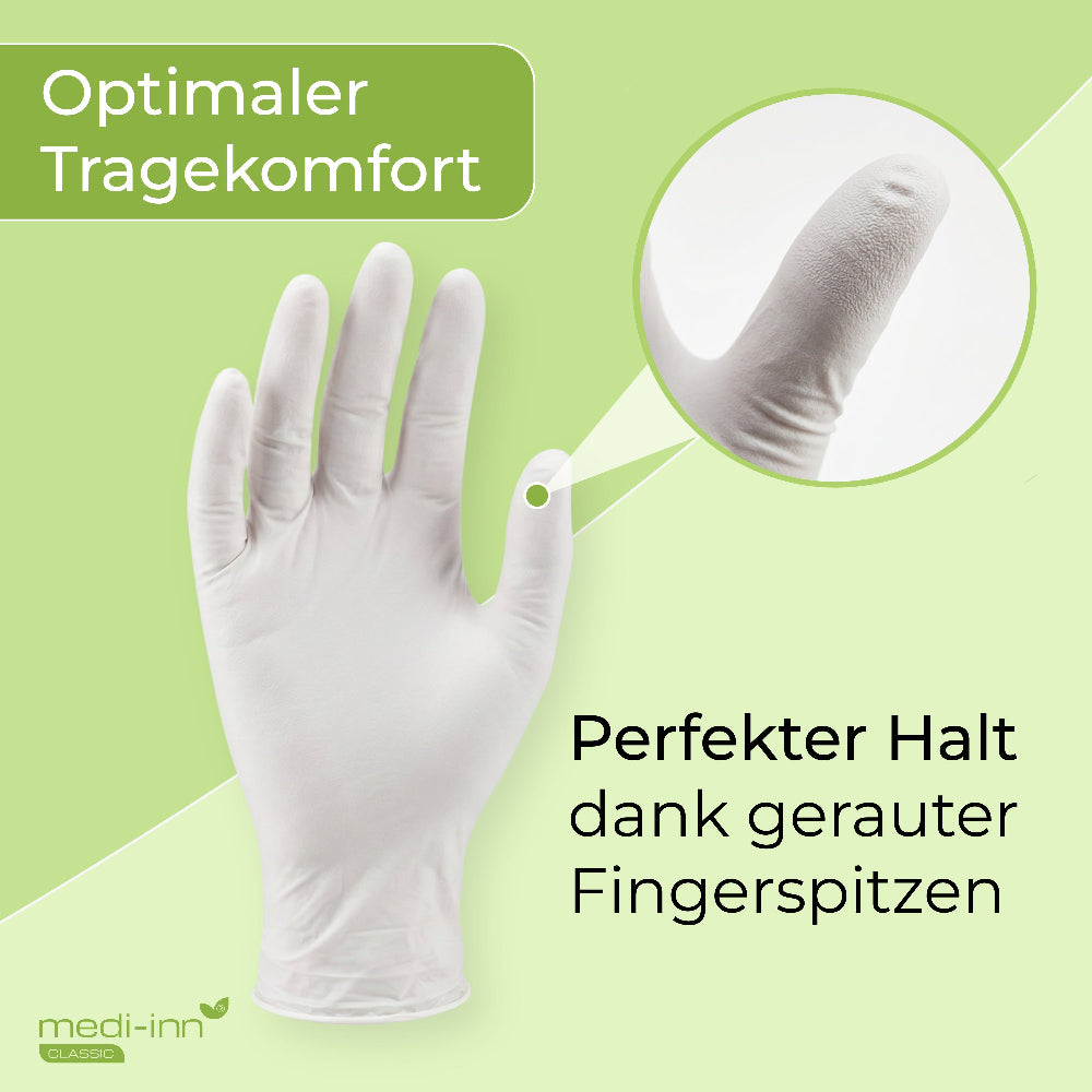 Hinweis: Optimaler Tragekomfort, Perfekter Halt dank gerauter Fingerspitzen.