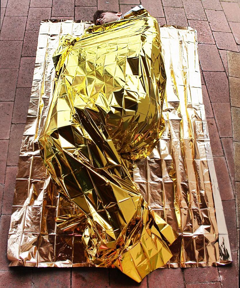 Rettungsdecke, Gold-Silber Folie, 160x210cm 