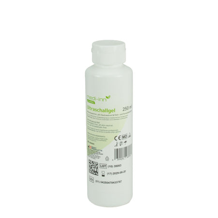 Medi-inn Classic Ultraschallgel 250 ml, weiße Flasche, mikroblasen- pH-hautneutral und formaldehydfrei