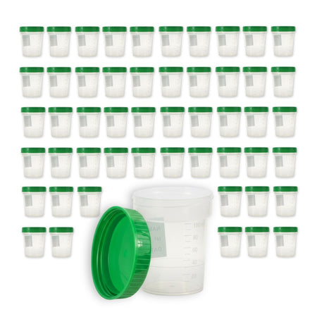 100 Urinbecher 100 ml mit grünem Schraubdeckel, für Praxis und Labor
