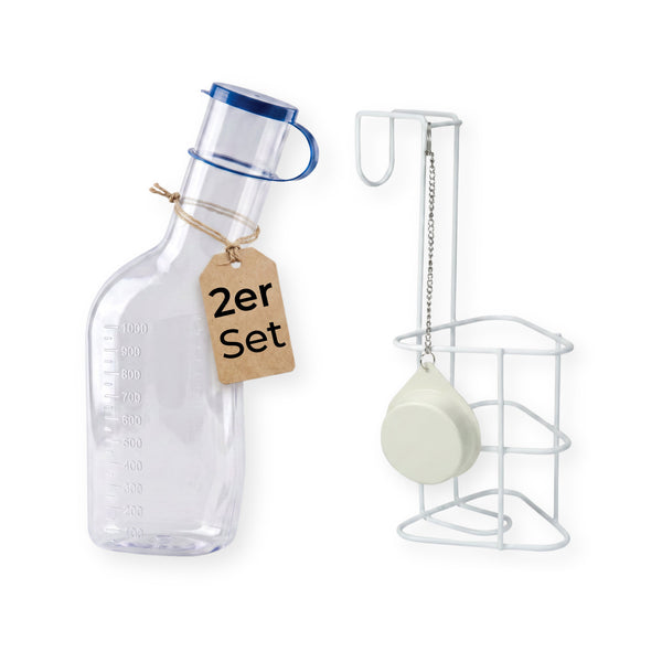 Medi-Inn Urinflasche PC 1000 ml für Männer mit Betthalter
