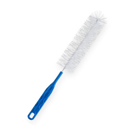 medi-inn Classic Urinflaschenbürste mit blauem Griff und weißen Borsten, freigestellt