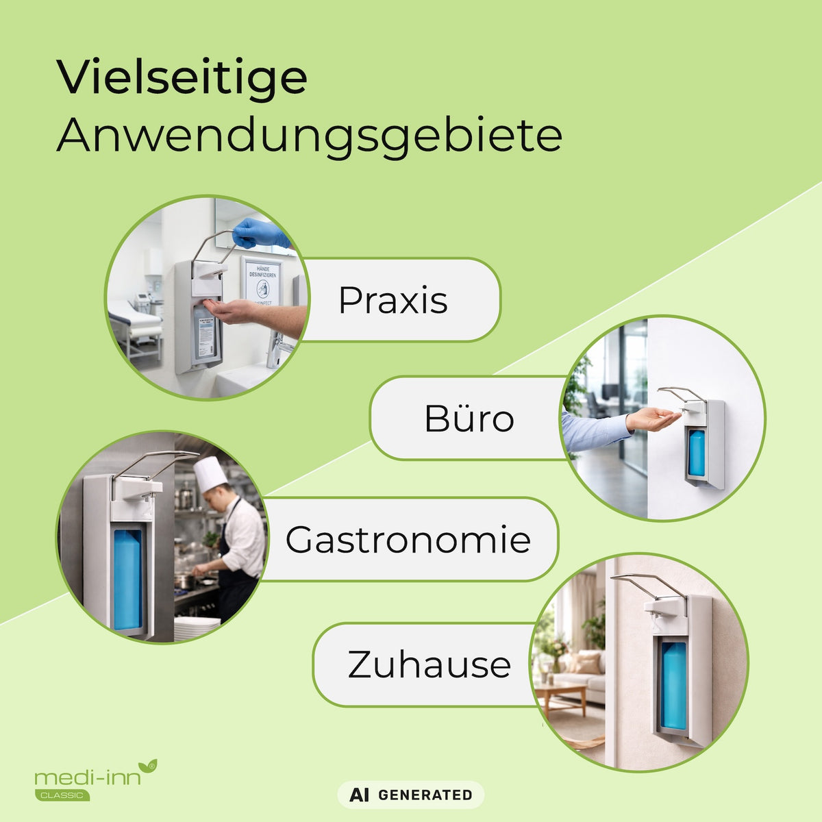 Vielseitige Anwendungsgebiete: Praxis, Büro, Gastronomie, Zuhause