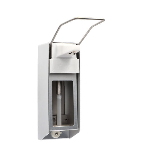 Medi-Inn Wandspender Aluminium, langer Armhebel, mit Verschlussblende, für 500 ml Euroflaschen  