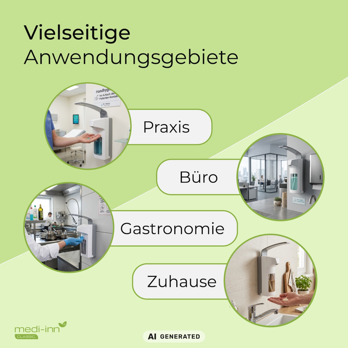 Vielseitige Anwendungsgebiete: Praxis, Büro, Gastronomie, Zuhause