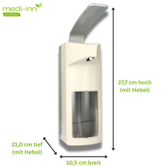Body Products Wandspender – 32x10,5x21,5 Cm, Weiß, ABS, 1000 Ml Euro-Gebinde, Langarmhebel – Für Seife & Desinfektion