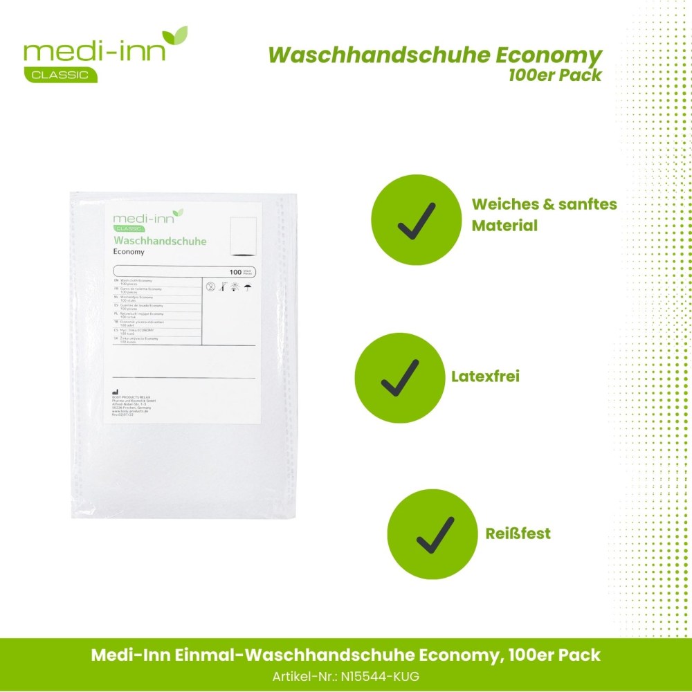 Medi-Inn Waschhandschuhe Economy 100er-Pack N15544-KUG - 2