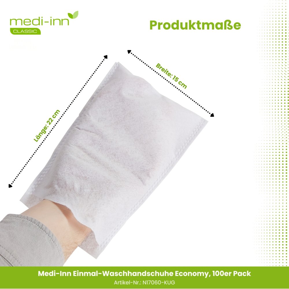 Medi-Inn Einmal-Waschhandschuhe Economy, 15 x 22 cm, 100er Pack - 4