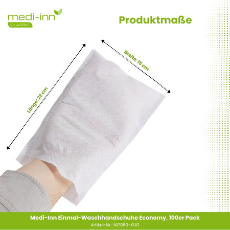 Medi-Inn Einmal-Waschhandschuhe Economy, 15 x 22 cm, 100er Pack - 4