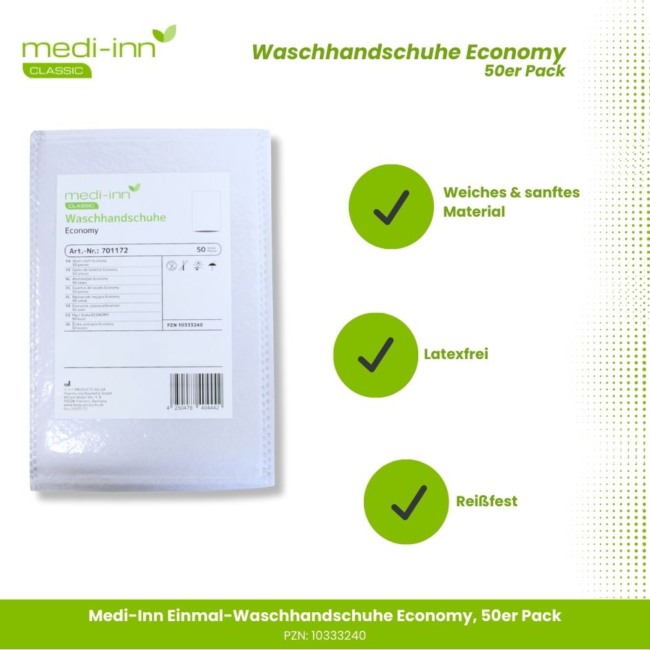 Medi-Inn Waschhandschuhe Economy 50er Pack 701172 - Produktmerkmale 1