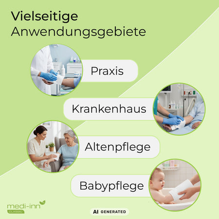 Vielseitige Einsatzbereiche der Molton Waschhandschuhe – Praxis, Krankenhaus, Altenpflege und Babypflege (Infografik)