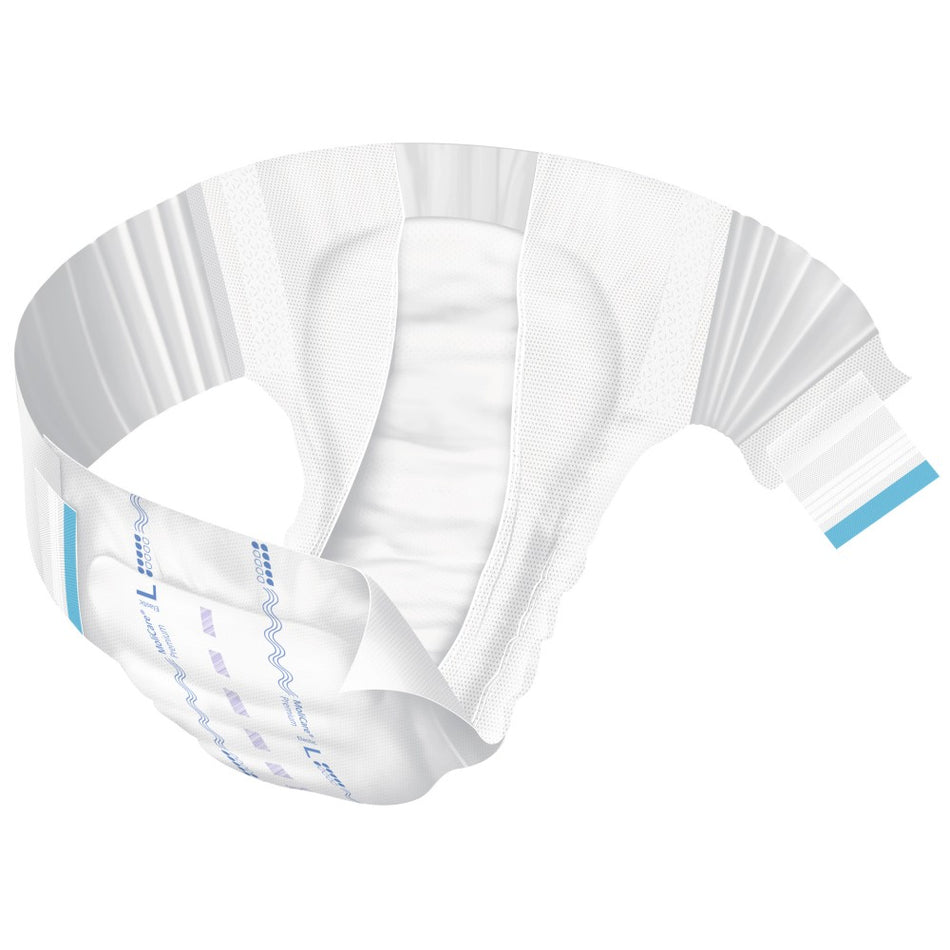Bild eines Molicare Premium Elastic Inkontinenzprodukts mit der Bezeichnung „6 Tropfen“ für die Größe L. Die Verpackung zeigt ein modernes, ansprechendes Design in sanften Farben, wobei die Produkteigenschaften klar lesbar sind. Die Vorderseite hebt die hohe Absorption und den elastischen Bund hervor. Im Hintergrund ist eine minimalistische Darstellung des Produkts abgebildet. Die Verpackung ist leicht glänzend und professionell gestaltet, wirkt vertrauenswürdig und attraktiv für potenzielle Käufer.