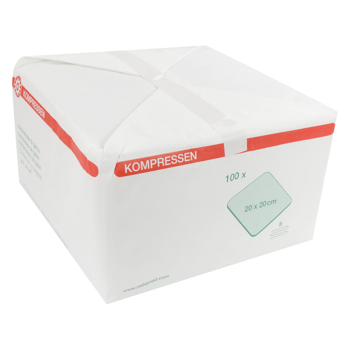 Noba Mullkompressen Verpackung 20 x 20 cm, 100 Stück, 8-lagig.