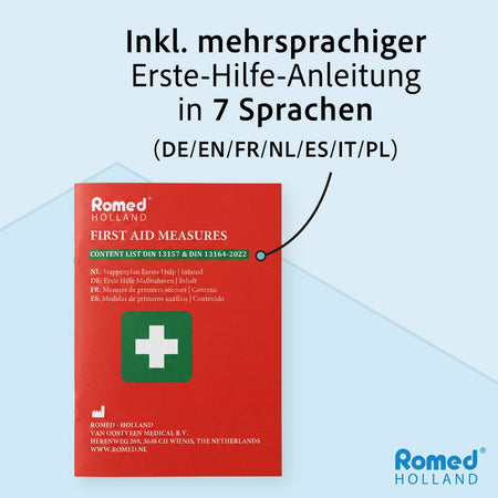Hinweis: Inklusive mehrsprachiger Erste-Hilfe-Anleitung in 7 Sprachen