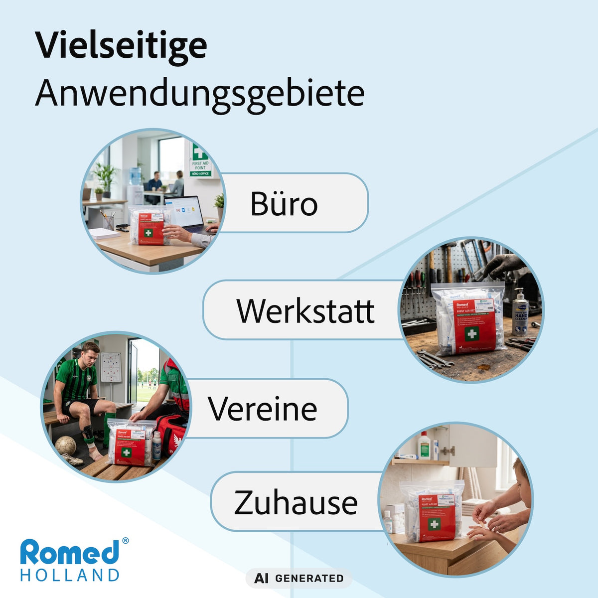 Vielseitige Anwendungsgebiete: Büro, Werkstatt, Vereine, Zuhause