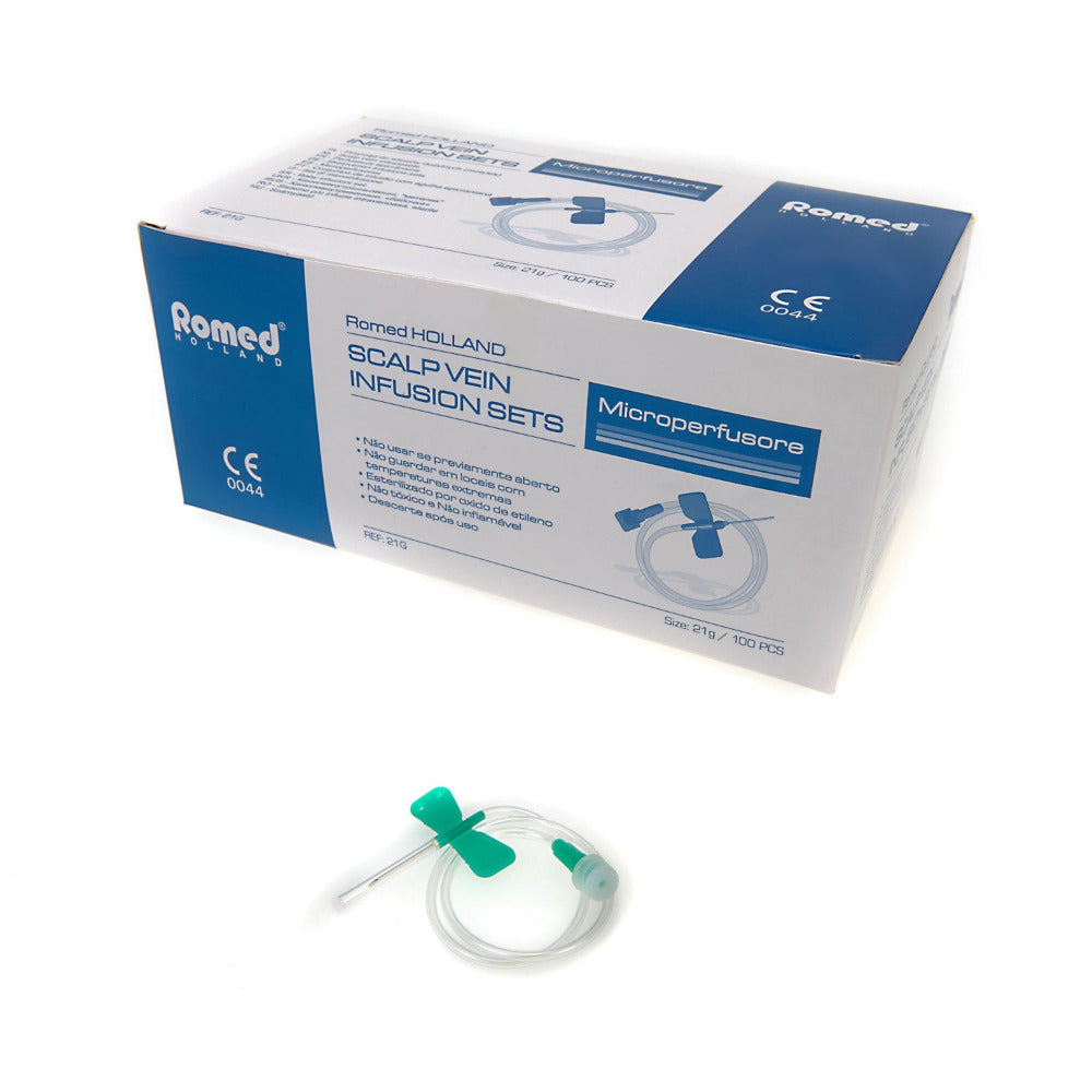 Romed Scalp Vein Infusionsset Microperfusore mit Verpackung, sterile Einmal-Infusionsbestecke