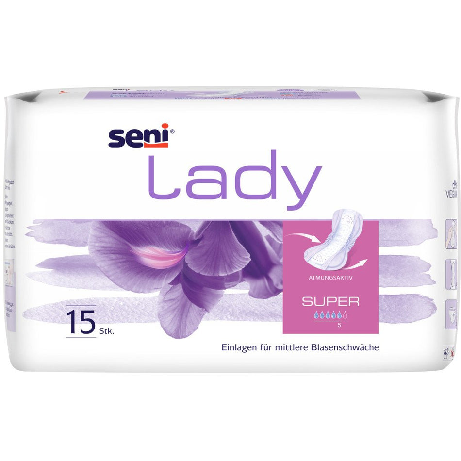 Seni Lady Super Inkontinenzeinlagen für Frauen, 18 x 37 cm, 800 ml