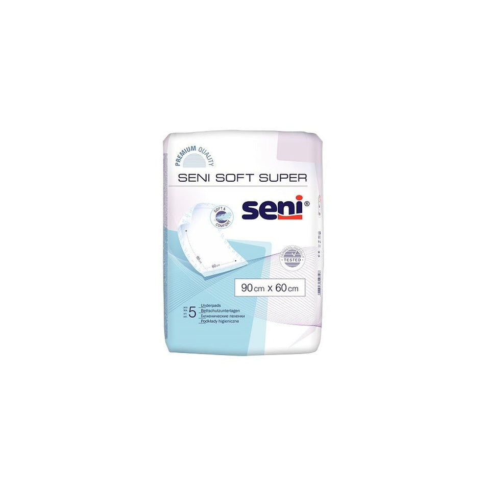 Seni Soft Super 60 x 90 cm Bettschutzunterlagen Unisex 5er Pack
