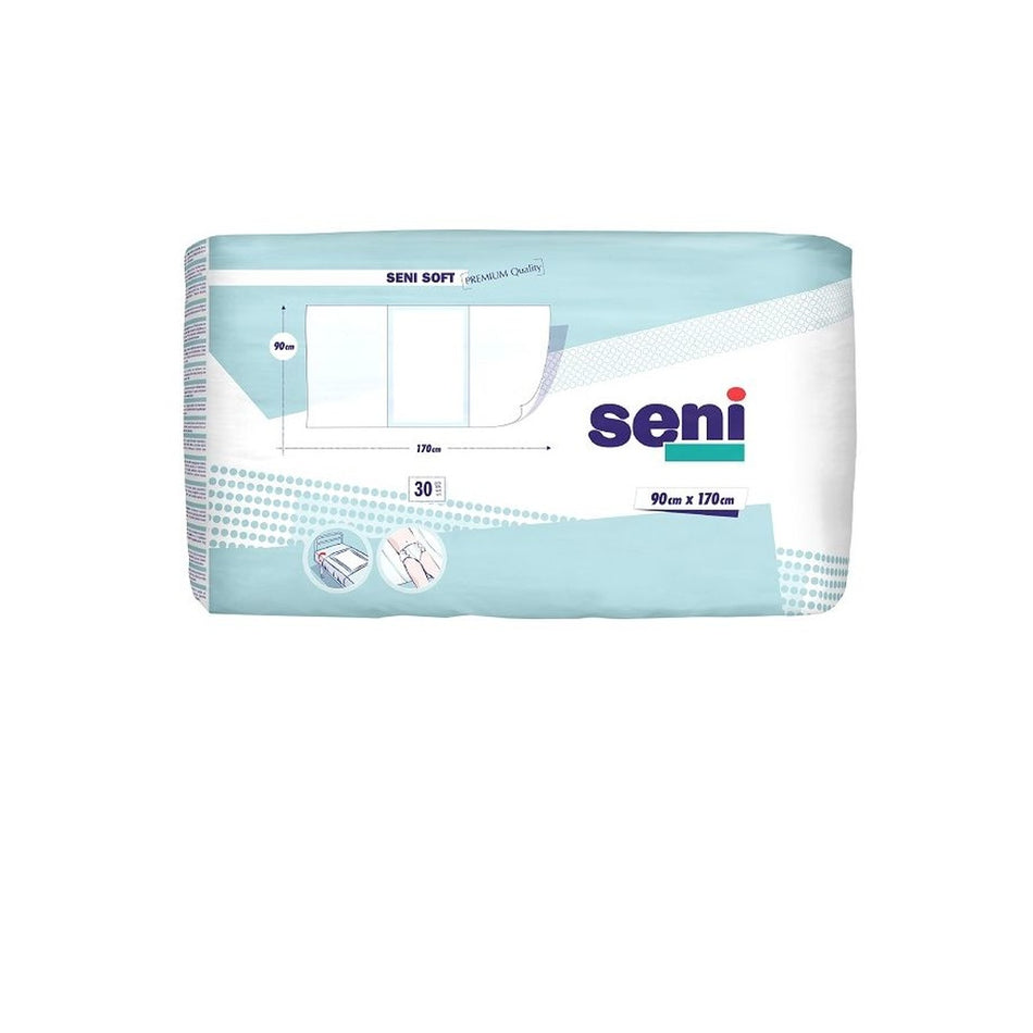 Seni Soft Super 90 x 170 cm Bettschutzunterlagen mit Seitenflügeln Unisex 30er Pack