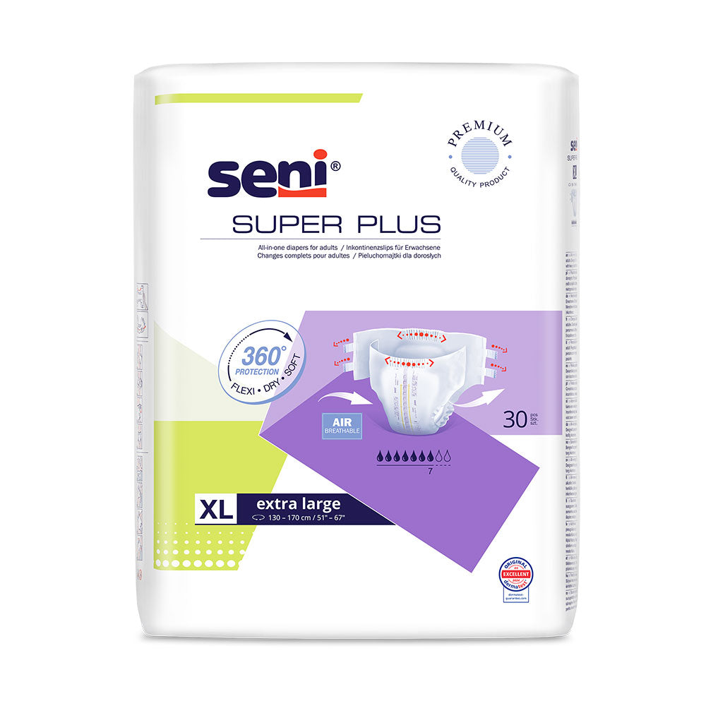 Verpackung der SENI Super Plus XL Inkontinenzslips.