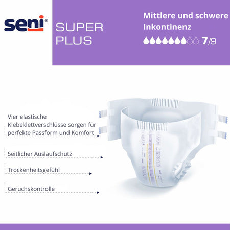 SENI Super Plus XL Inkontinenzslip - Produktvorteile.