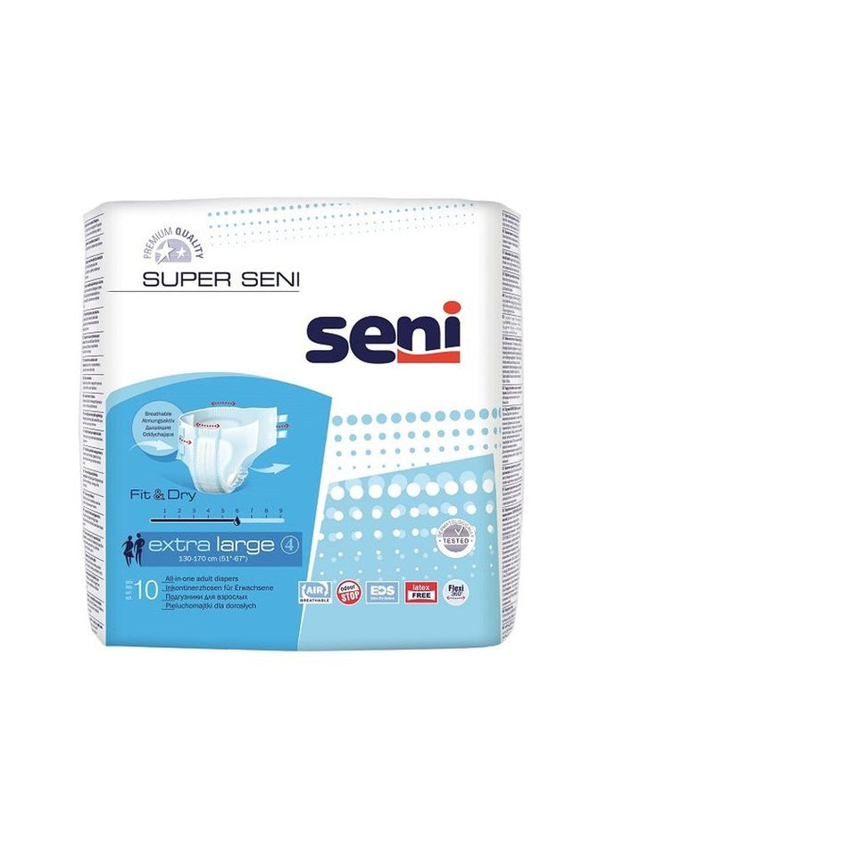 Super Seni  XL Inkontinenzhosen, Unisex, 10er Pack, 130 - 170 cm, 2600 ml