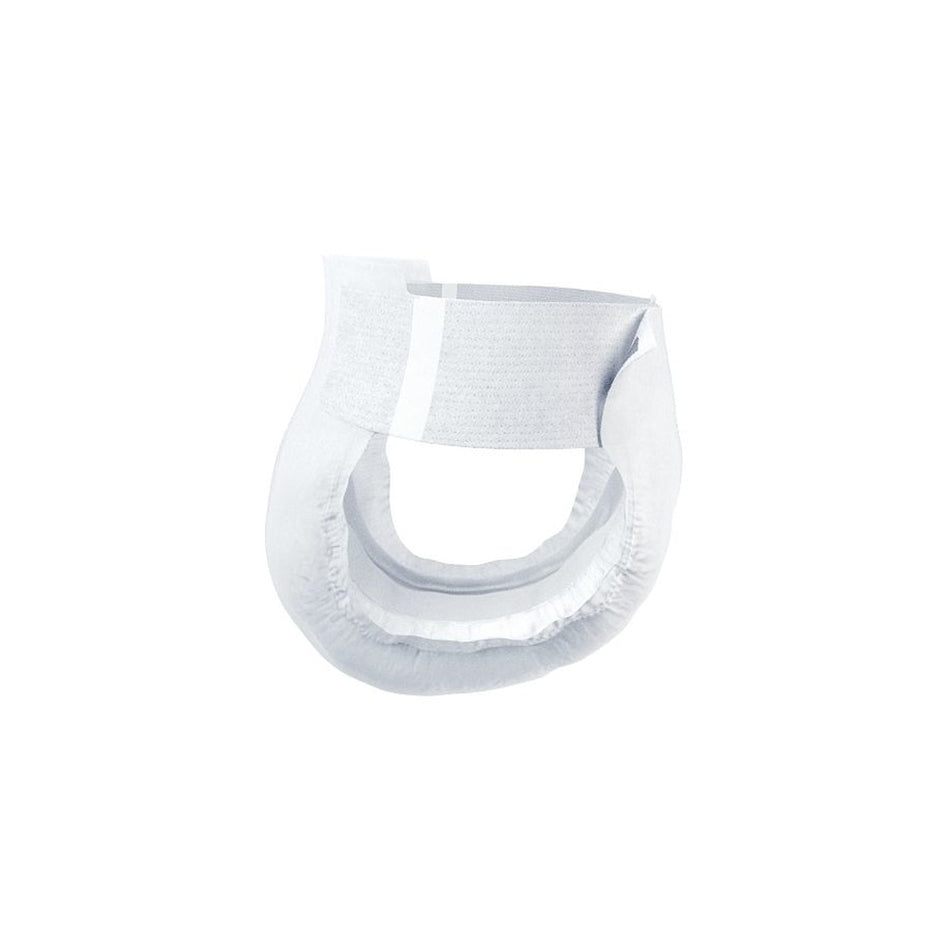 Das Bild zeigt das TENA Flex Plus Inkontinenzprodukt, das in einer transparenten Verpackung präsentiert wird. Die flexiblen Einlagen sind in einer attraktiven Blaufärbung gehalten und zeigen die charakteristischen blinkenden Logo-Elemente von TENA. Die Verpackung enthält klare Informationen zu Eigenschaften wie Saugfähigkeit und Anwendung, die leicht lesbar sind.