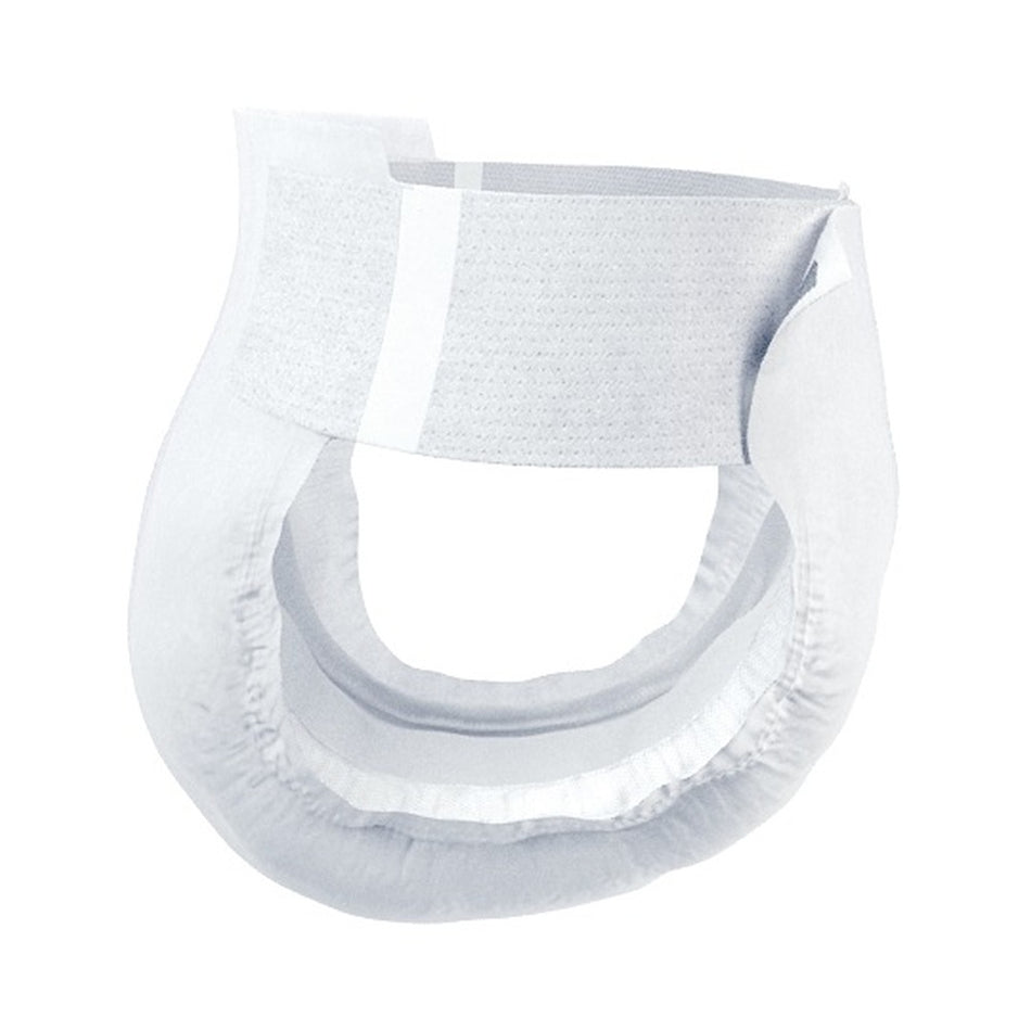 Bild zeigt das Produkt Tena Flex Super, eine innovative Einlage für inkontinente Menschen. Die Verpackung ist in hellen Farben und zeigt das Produkt in einem offenen Zustand, sodass die elastischen Seitenflügel gut sichtbar sind. Die Einlage hat eine weiche, atmungsaktive Oberfläche und ist für höchsten Komfort entworfen. Darüber hinaus sind verschiedene Informationen über die Eigenschaften wie Saugfähigkeit und Nutzerfreundlichkeit auf der Verpackung zu erkennen.
