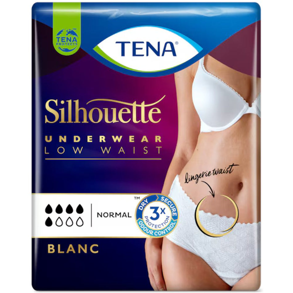 TENA Silhouette Normal Blanc M Inkontinenzunterwäsche, 12 Stück