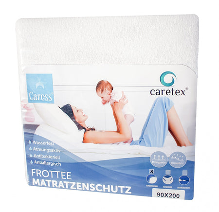 Caretex Matratzenschutz Spannbetttuch Folie / Frottee 200 x 90 x 25 cm