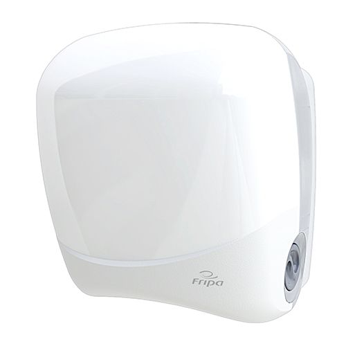 Fripa Spender für System-Handtuchrollen 38 x 33,5 x 25,3 cm weiß halbautomatisch, Abreißstop bei ca. 28 cm