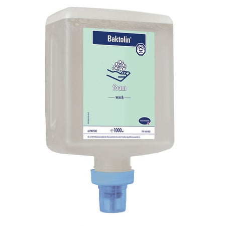 Hartmann CleanSafe basic Dosierspender für Überkopfflaschen + Baktolin foam wash Überkopfflasche 6 x 1000 ml